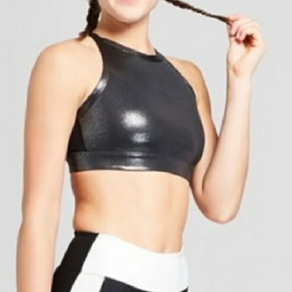 Metallic Joy Lab Sports Bra Ladder Back